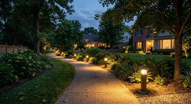 Sidewalk Lighting Installation in Overland Park, KS